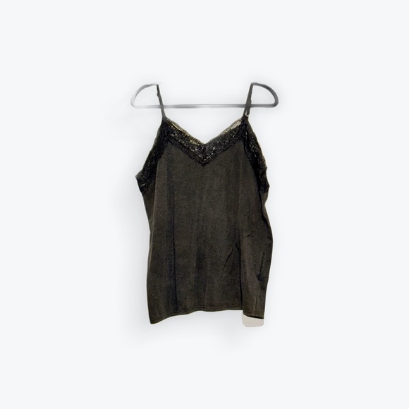POL Vintage Wash Black Lace Detail Tank Top - Picture 6 of 6